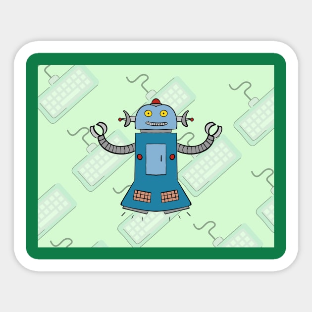 November Keyboard Robot Sticker by Soundtrack Alley